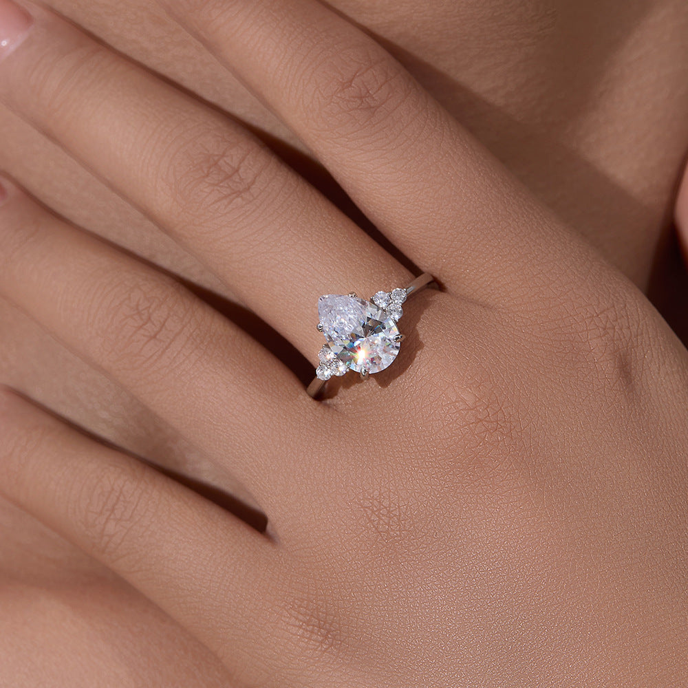 Pear-Cut CZ Ring