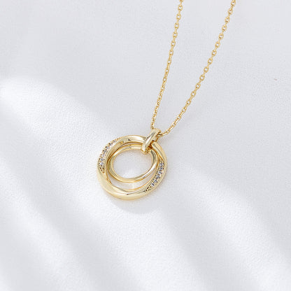 Double Circle Gem Necklace