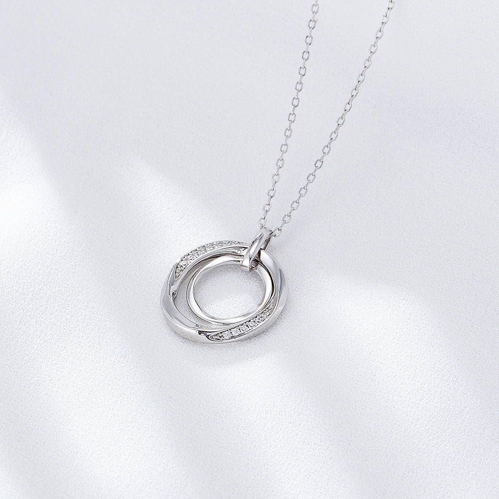 Double Circle Gem Necklace