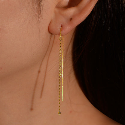 Long Fringe Chain Earrings