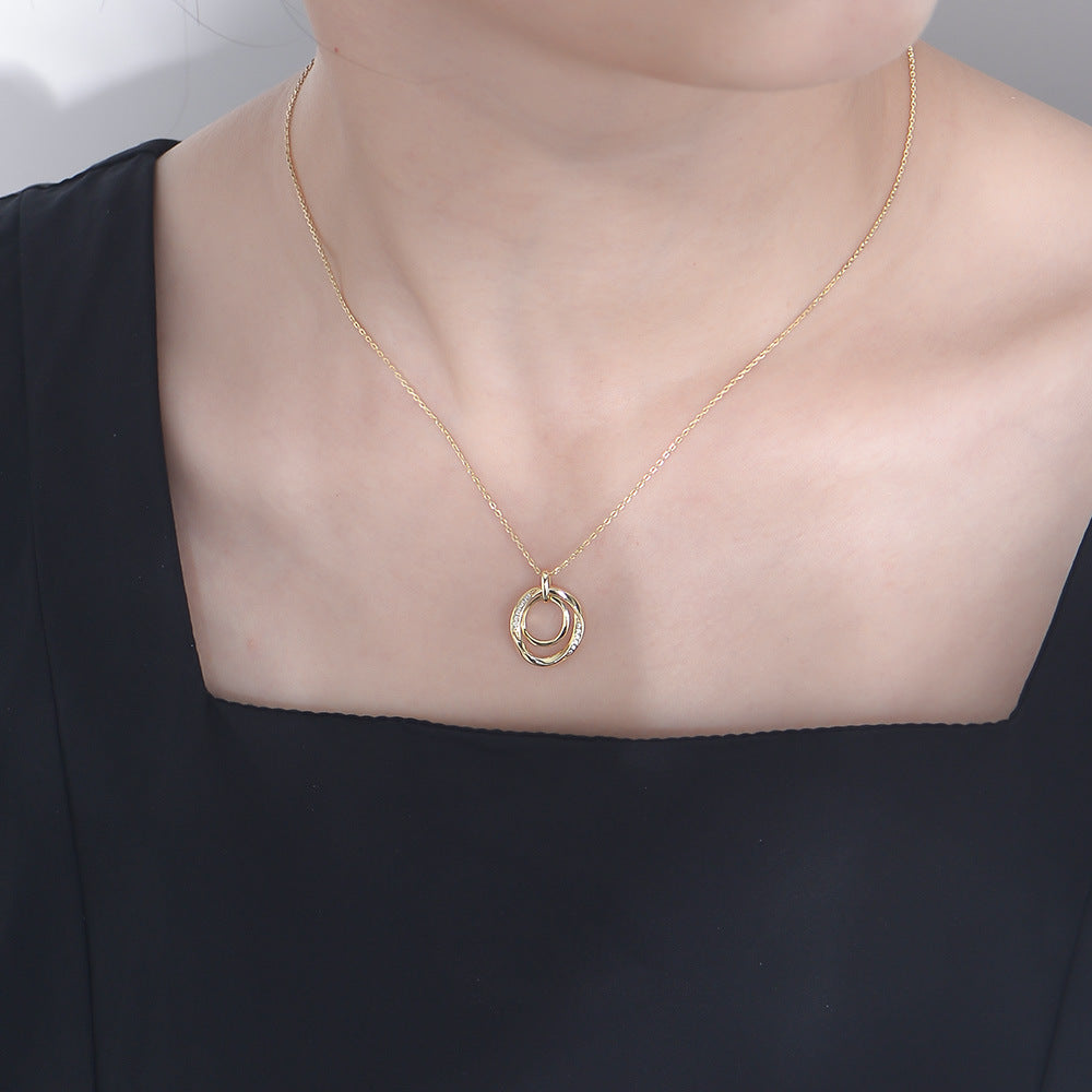 Double Circle Gem Necklace
