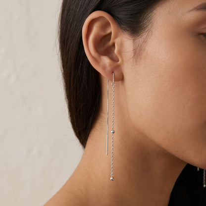 Long Fringe Chain Earrings