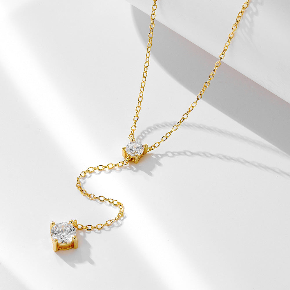 Y-Chain Sterling Lariat Necklace