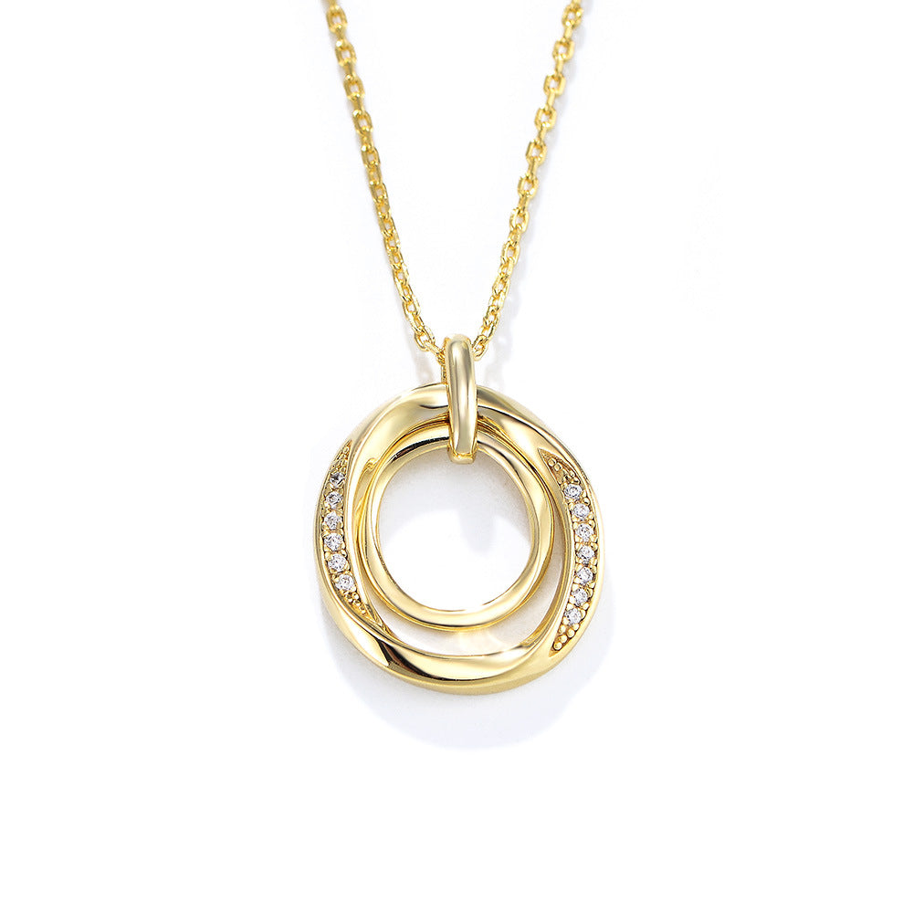 Double Circle Gem Necklace