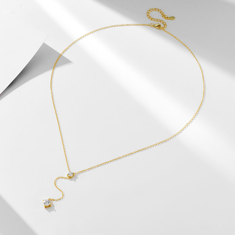 Y-Chain Sterling Lariat Necklace