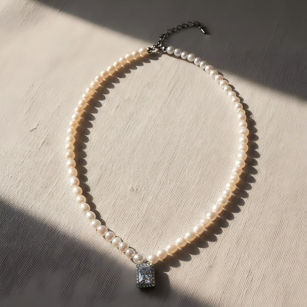 Layered Glow Pearl &amp; Crystal Pendant Necklace