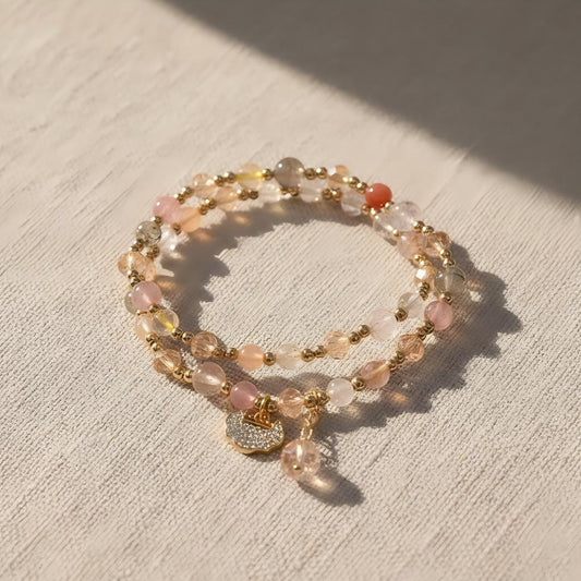 Yuanbao Charm Mixed Crystal Bracelet