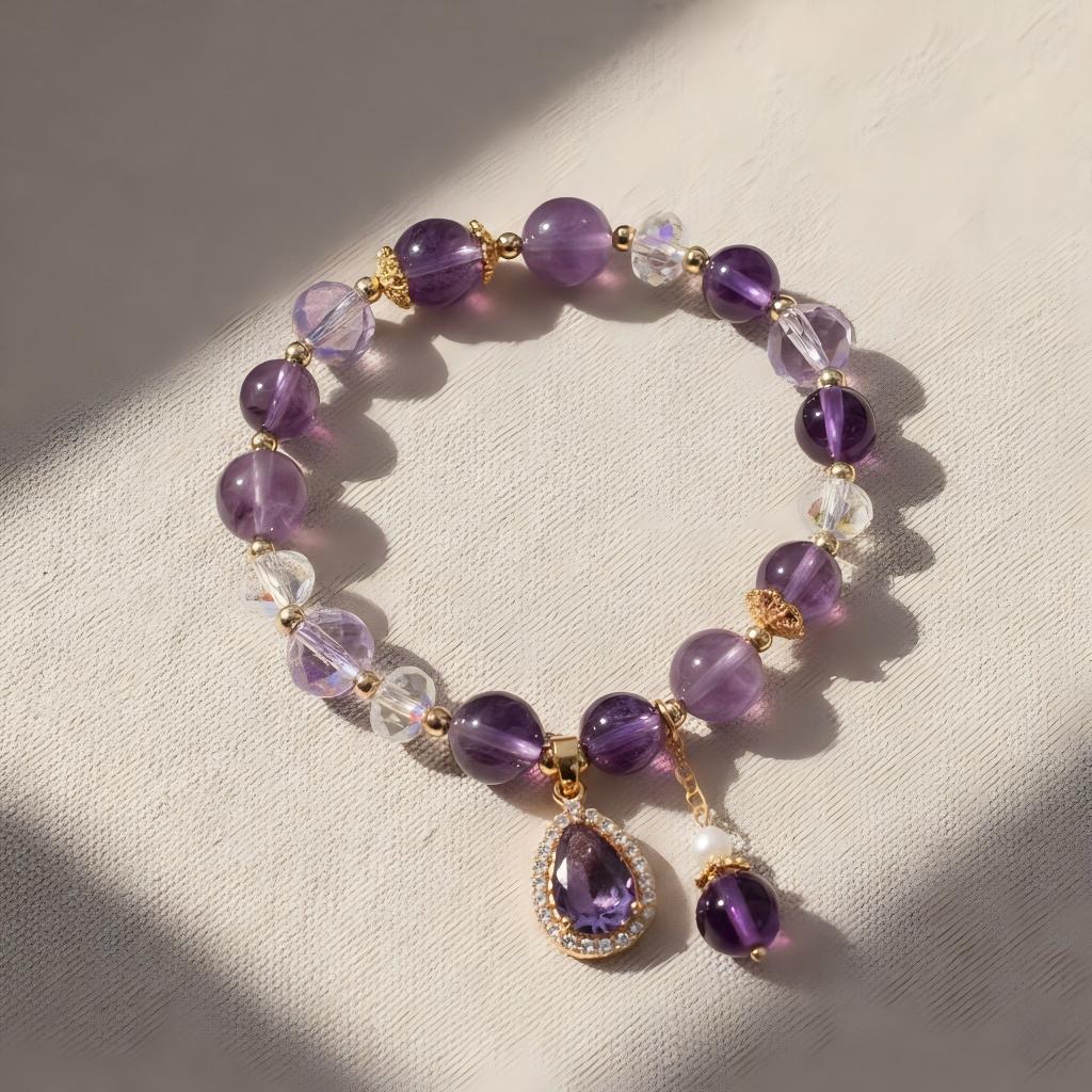 Aura Teardrop Amethyst Bracelet