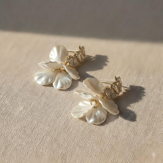 Petal Drops Mother-of-Pearl &amp; Metal Earrings