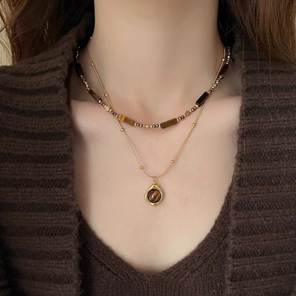 Layered Talisman Tiger Eye Necklace